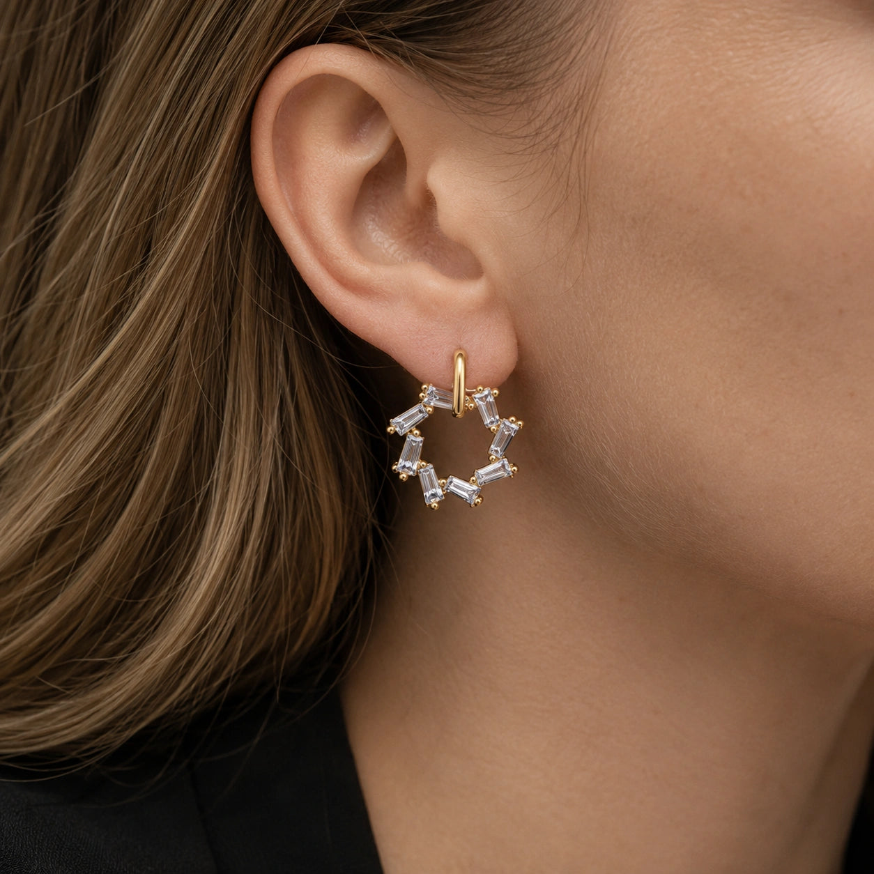 Celeste Hoop Earrings in Gold
