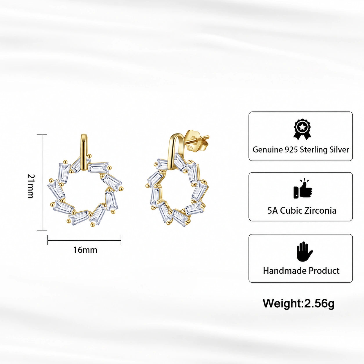 Celeste Hoop Earrings in Gold